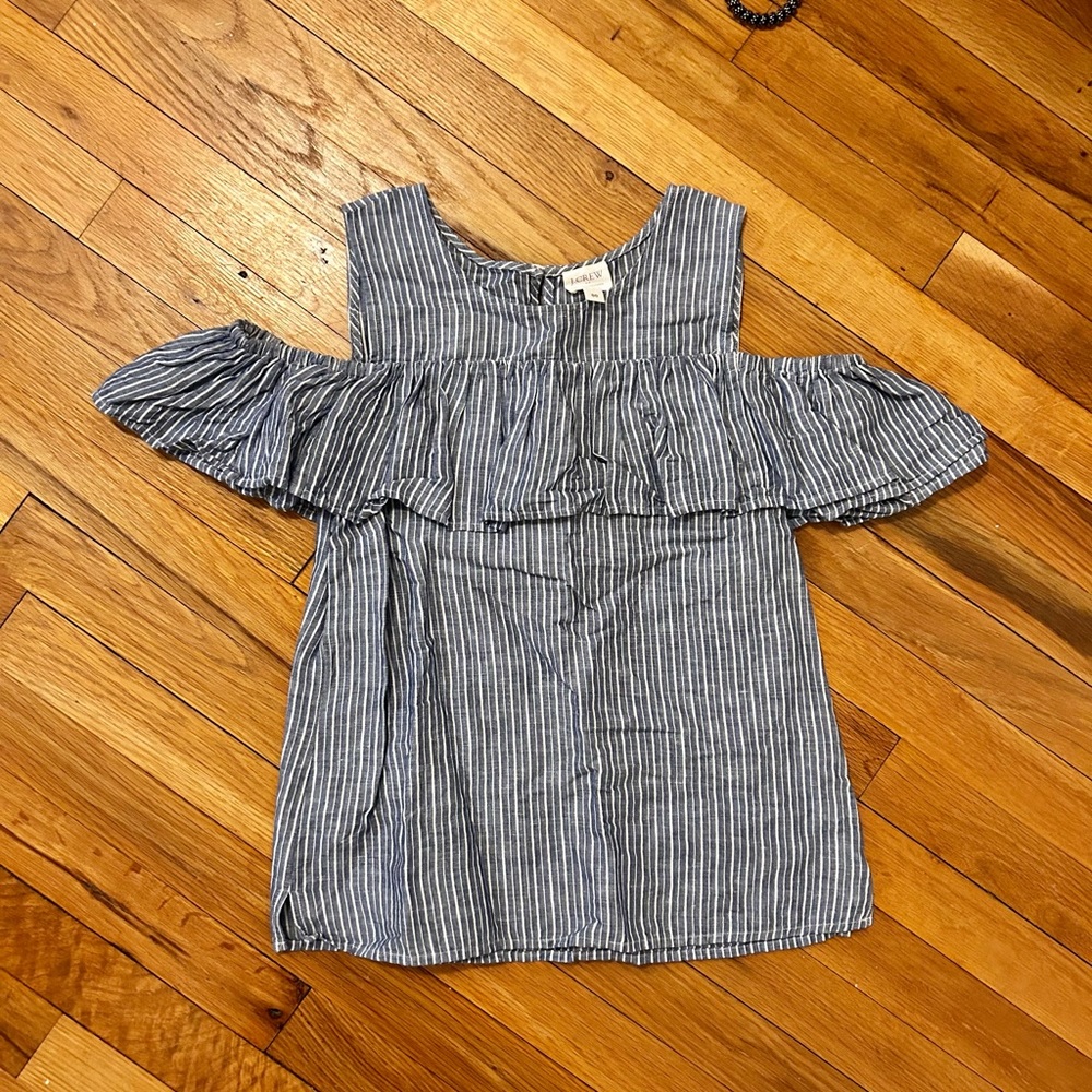 JCREW COLD SHOULDER LINEN BLOUSE
